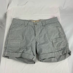 Levis Women Size 8 Shorts Gray White Stripe